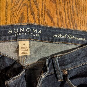 Women's Mid-Rise Straight Jeans - Dark Blue